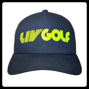 LIV Golf Snapback Trucker Hat Cap Men Black Yellow Neon Performance Logo NEW‎